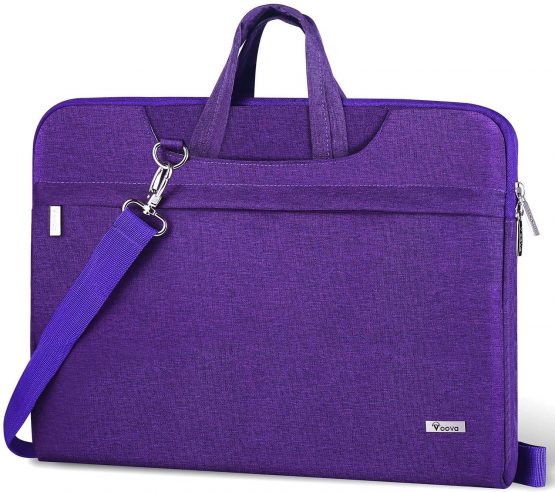 Voova Laptop Bag 14-15.6 Inch, Waterproof Laptop Case Sleeve with Shoulder Strap, Computer Cover Compatible w/MacBook Pro 16, Dell XPS 15, Acer Asus Hp Chormebook for women ladies& Girls boys-Purple
