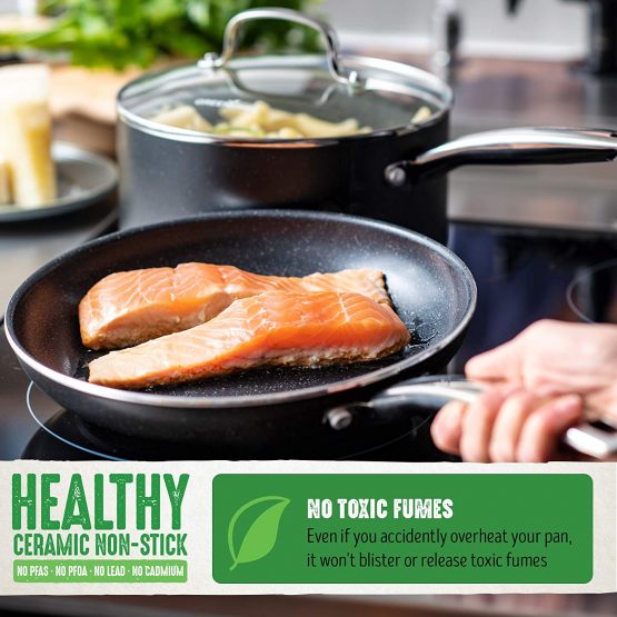 GreenChef Saucepan Set, Non Stick Aluminum Cookware - Induction & Oven Safe Pots - 16/18/20 cm - Image 3