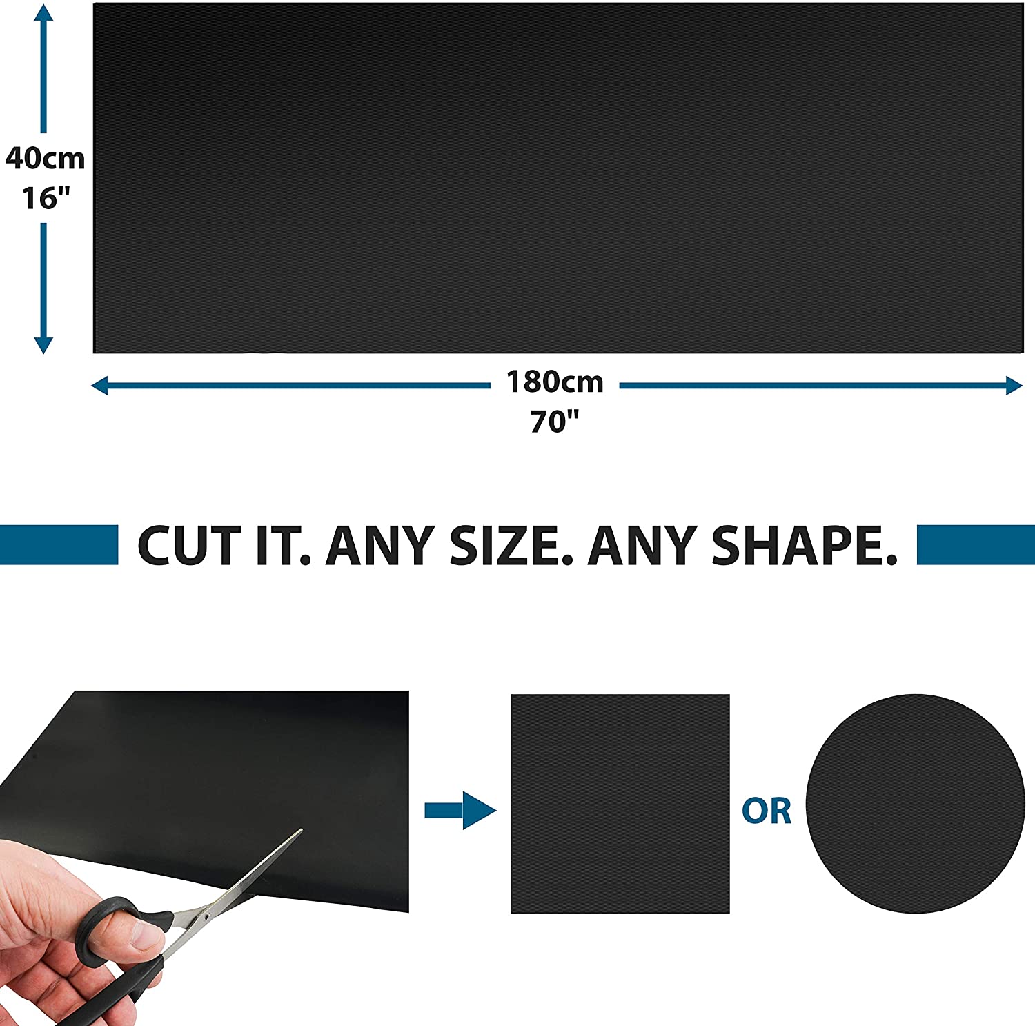 beenax Grill Mat Oven Liner Uncut 180 x 40 cm, Cut to Any Size Non