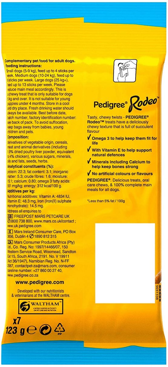PEDIGREE Rodeo Dog Treats with Chicken 7 Stick (Pack of 12) - Image 3