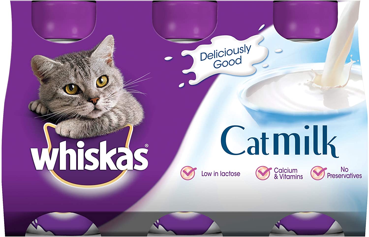 Whiskas Cat Milk 15 x 200 ml bottles, Complementary Cat Food for Kittens over aged 6 weeks, 200 ml (Pack of 15)