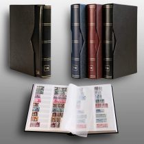 Prophila stockbook 60 white divided sides padded with slipcase black