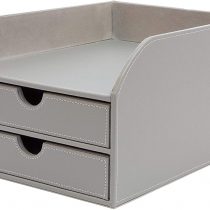 OSCO Faux Leather 2 Tier Sorter with Letter Tray