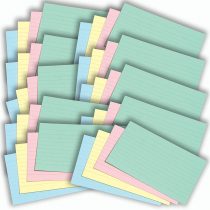 [1000 Pack] Revision Cards 5x3 Coloured Record Cards FlashCards Ruled (5"x 3") 127mm x 76mm Blank Flash Cards Index Cards