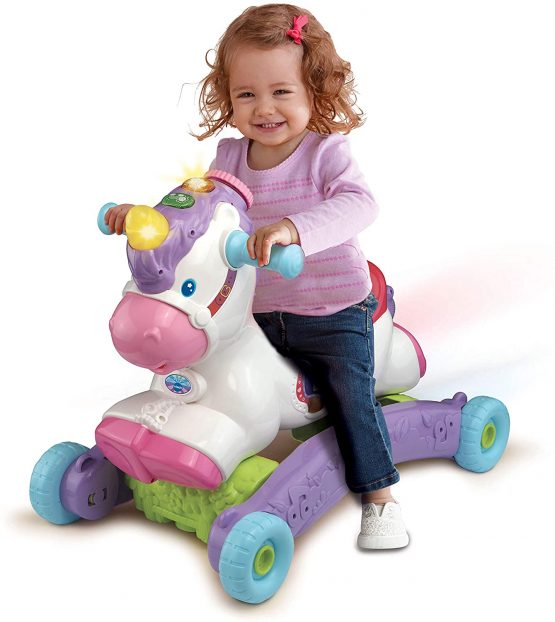 VTech Rock and Ride Unicorn Baby Ride On Toy, Rocker, Interactive Baby Musical Toy with Learning and Sound Features, First Steps Walking Support for Babies & Toddlers Aged 18-36 months old - Image 2