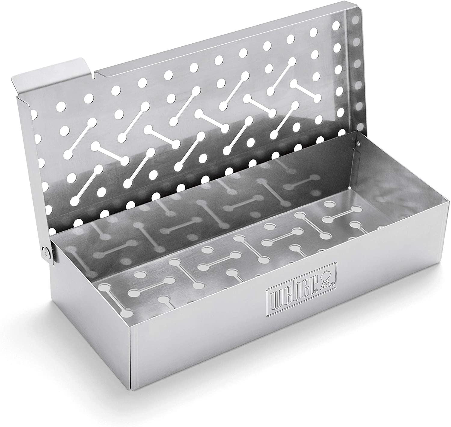 Weber Smoker Box (24 x 12 x 5cm), made of durable stainless steel, with ventilation slots, easy filling of smoker chips - Image 2