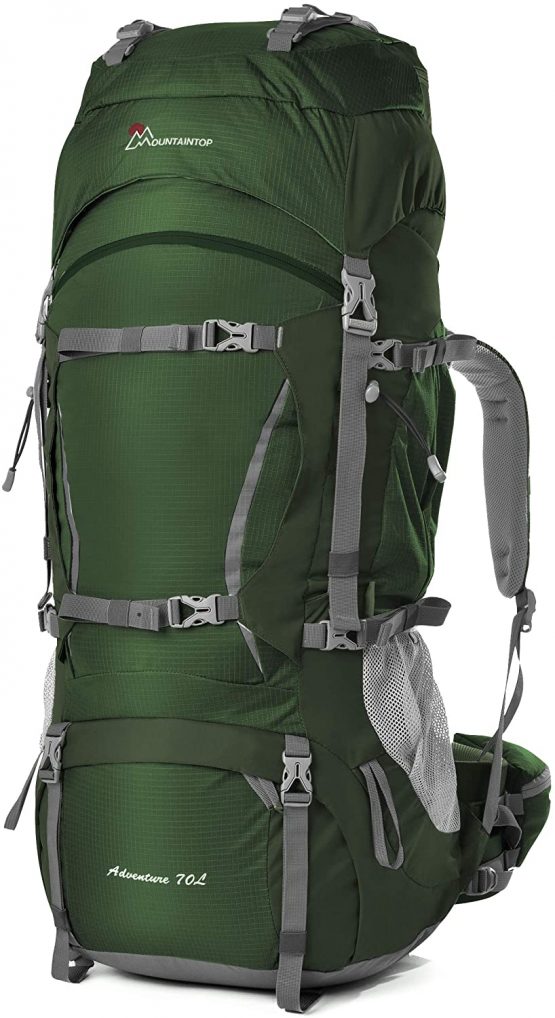 MOUNTAINTOP 50L/70L Hiking Backpack water-resistant Internal Frame Backpacks Large Trekking Mountaineering Rucksack with Rain Cover for Men Women Cover Outdoor