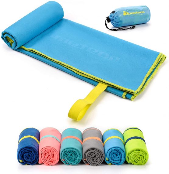 meteor Microfibre Towel Quick Dry Gym Pool Fitness Swimming Travel Camping Beach Yoga Pilates Bath Shower Absorbent Compact Lightweight Dry Men Women Kids Post-Bath Pet Drying 80 x 130 cm