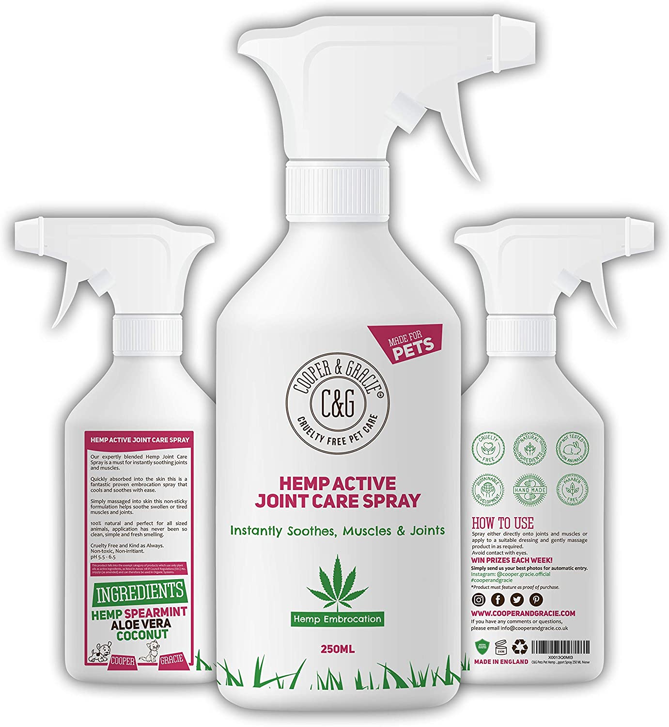 Hemp Active Joint Care Spray, White, 250 ml (Pack of 1)