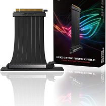 ASUS RS200 ROG Strix 240mm PCI-E x 16 Riser Cable with 90 Degree Adapter, Patented SafeSlot Design, EMI Shielding, Black