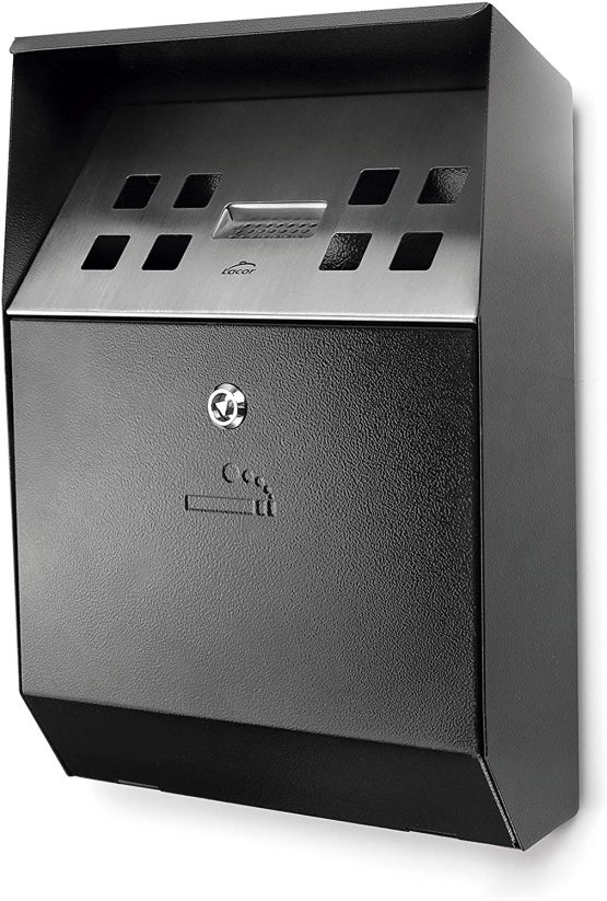 Lacor 63342 Ashtray Wall Black, Stainless Steel 18/10