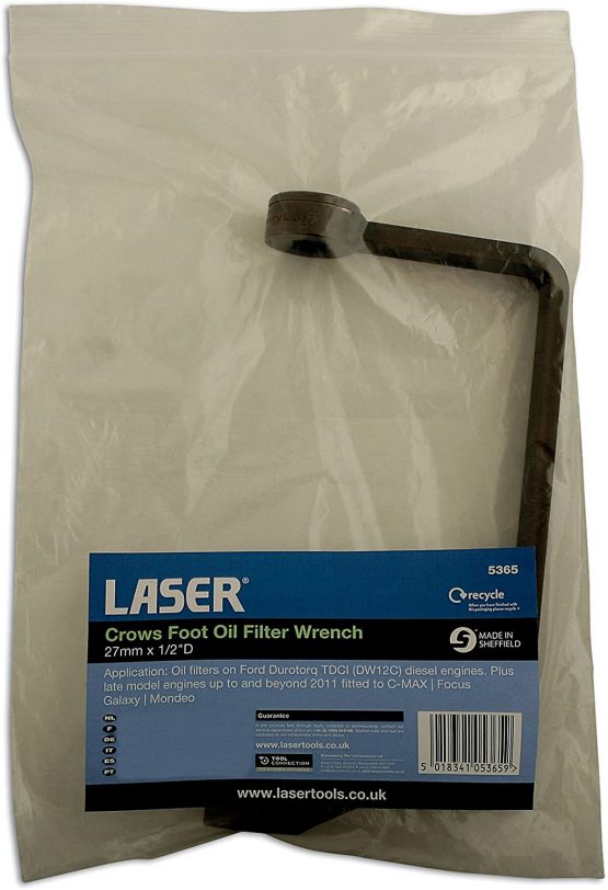 Laser 5365 Crows Foot Oil Filter Wrench 27mm - for Ford - Image 2