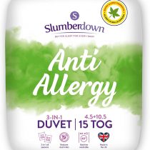 Slumberdown Anti Allergy Single Duvet 4.5 Tog Plus Single Duvet 10.5 Tog 3 in 1 Combination All Seasons 15 Tog Duvet Single Bed