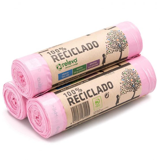 Relevo 100% Recycled Bin Liners, Heavy Duty 50L, 10 Bin Bags