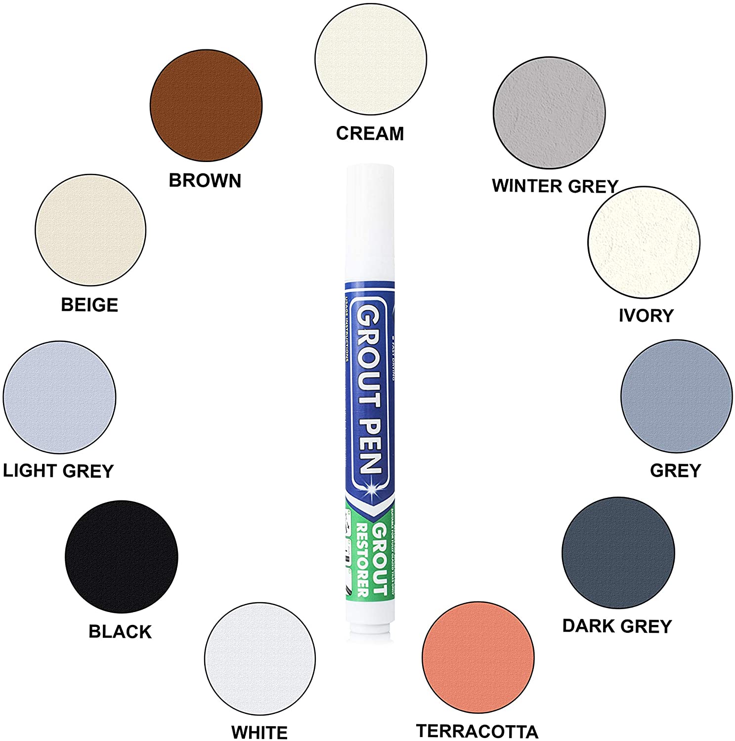 Grout Pen - Revives & Restores Tile Grout - Water-Based 7ml White, 5 mm - Image 4
