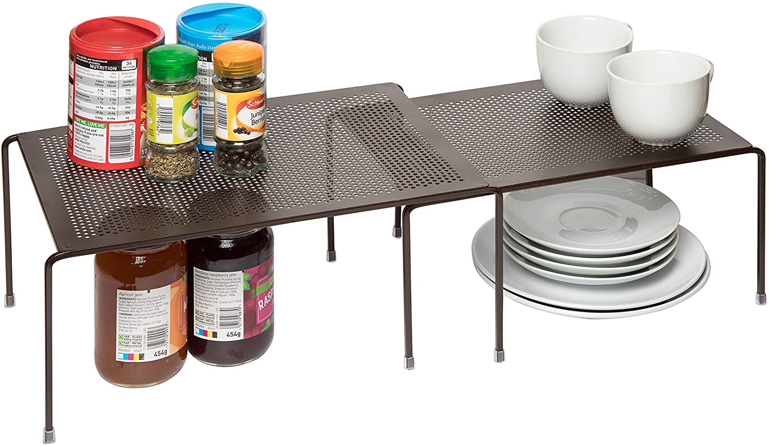 Amtido Kitchen Cupboard Organiser, Cupboard and Pantry Shelving Unit, Plates, Cups, Mugs, Dish Rack - Image 2