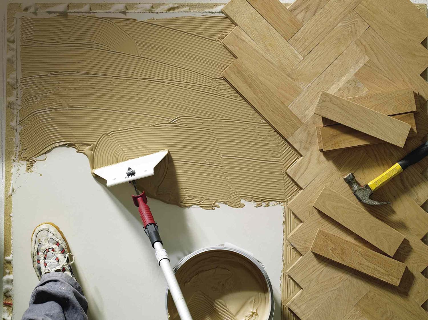 Sika SikaBond MS Wood Floor Adhesive - Solvent-Free - Elastic Formula - Ready to Use - Water-Free - Parquet Brown - 14kg - Image 2