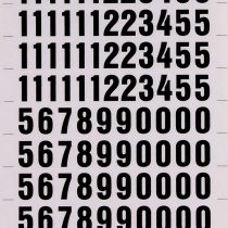 Black Number Transfers 12mm - 1 Sheet