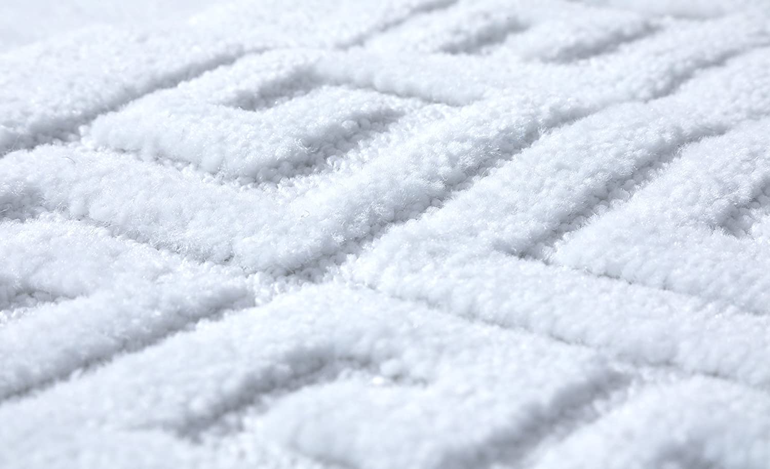 EDS Luxury 2 Piece Greek Bath Mat Set Non Slip Ultra Soft Bathroom Mats Water Absorbent Bath Mats Machine Washable Rug Toilet Mat for Bathroom Floor (White) - Image 2