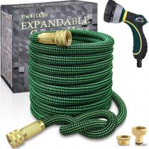 TheFitLife Expandable Garden Hose Pipes - EU Standard Strong 13-Layer Latex Inner and Solid Brass Fittings 3 Times Expanding Flexible Water Hose Kink Free Easy Storage Nozzle Contains (7m)