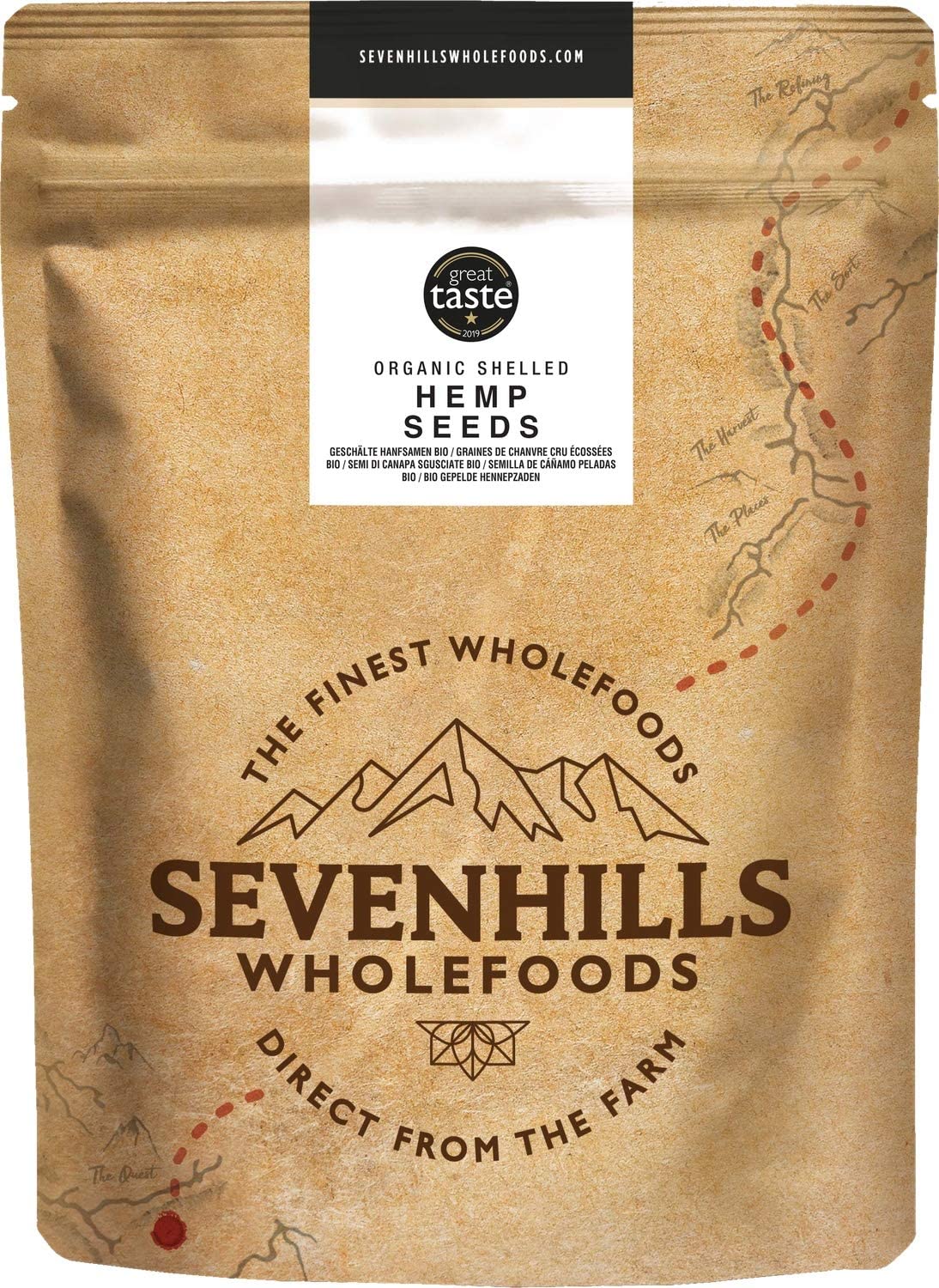 Sevenhills Wholefoods Organic Shelled Hemp Seeds, European 1kg, 1 kg (Pack of 1)