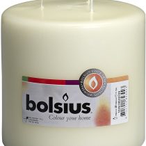 Bolsius Extra Large 3 wick Candle, 15 x 15 cm "Ivory"