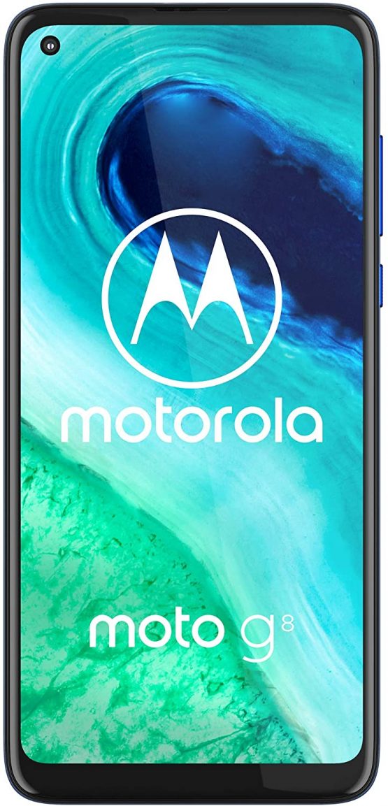 Motorola Moto G8 (6,4" HD+ zero-notch display, Qualcomm Snapdragon SD665, 16MP main camera, 2MP macro camera, 4000 mAH battery, Dual SIM, 4/64GB, Android 10, Neon Blue, Neue Blue, a_NA - Image 2