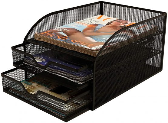 OSCO Wiremesh 2 Drawer Papersorter - Black - Image 2