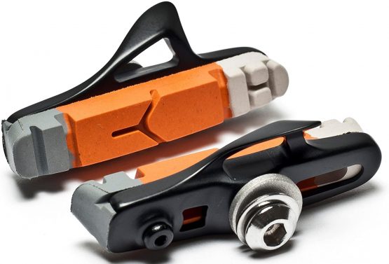 AWE® Black Cassette Road Brake Blocks Grey/Orange/White 55mm - Image 4
