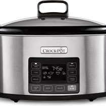 Crockpot TimeSelect Digital Slow Cooker | Programmable Digital Display | 5.6 L (7+ People) | Keep Warm Function | Stainless Steel [CSC066]