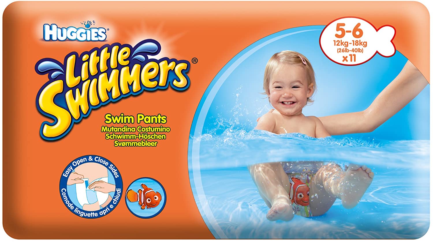 Huggies Little Swimmers Disposable Swim Nappies, Size 5-6 - 11 Pants Total, White, 11 Count (Pack of 1) - Image 2