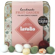 Lavolio Fruit Garden Confectionery Gift Tin (175g) - Premium Selection of Covered Almonds, Real Pieces of Candied Fruits and Chocolate Sweets, Perfect Present for Him or Her