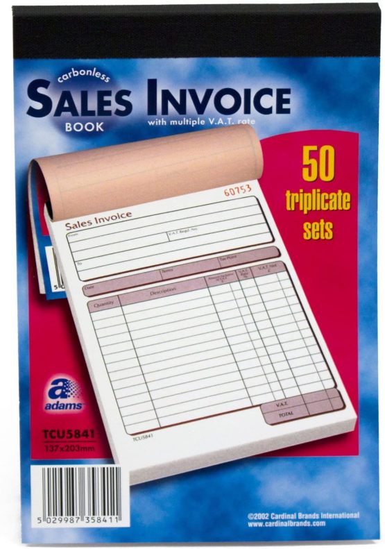 Pukka Pad, NCR Triplicate Sales Invoice Book 137 x 203mm Pack of 5