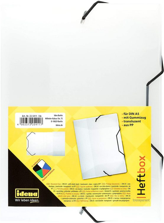 idena® DIN Box File with Elastic Strap a5 White
