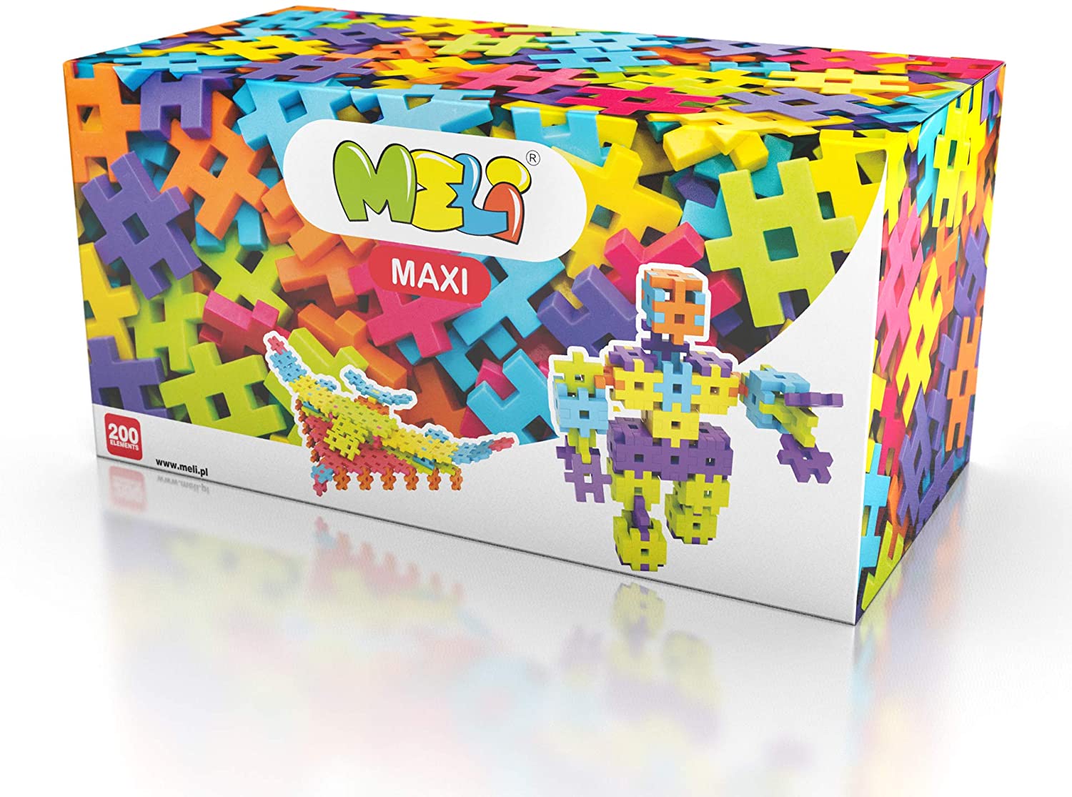 Meli 67115 Maxi Creative Toy, Multi-Colour, Pack of 200, Colourful, 200 Items