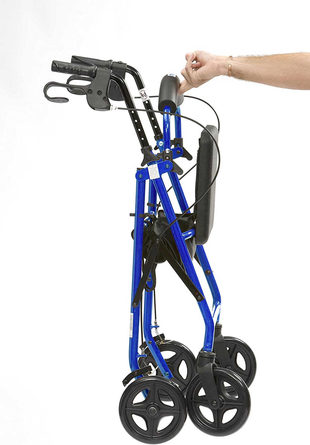 Drive Devilbiss R8 Blue Aluminium Rollator with Padded Seat and Vinyl Underseat Bag - Image 3