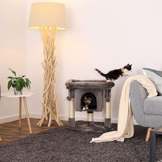 dibea KB00331 Cat Scratching Post Height 60 cm Dark Grey - Image 2