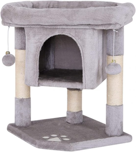GC GAVENO CAVAILIA dibea KB00330 Climbing Tree Cat Scratching Post Height 60 cm Light Grey