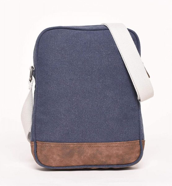 Brakeburn Mens Canvas Cross Body Bag Blue - Image 2
