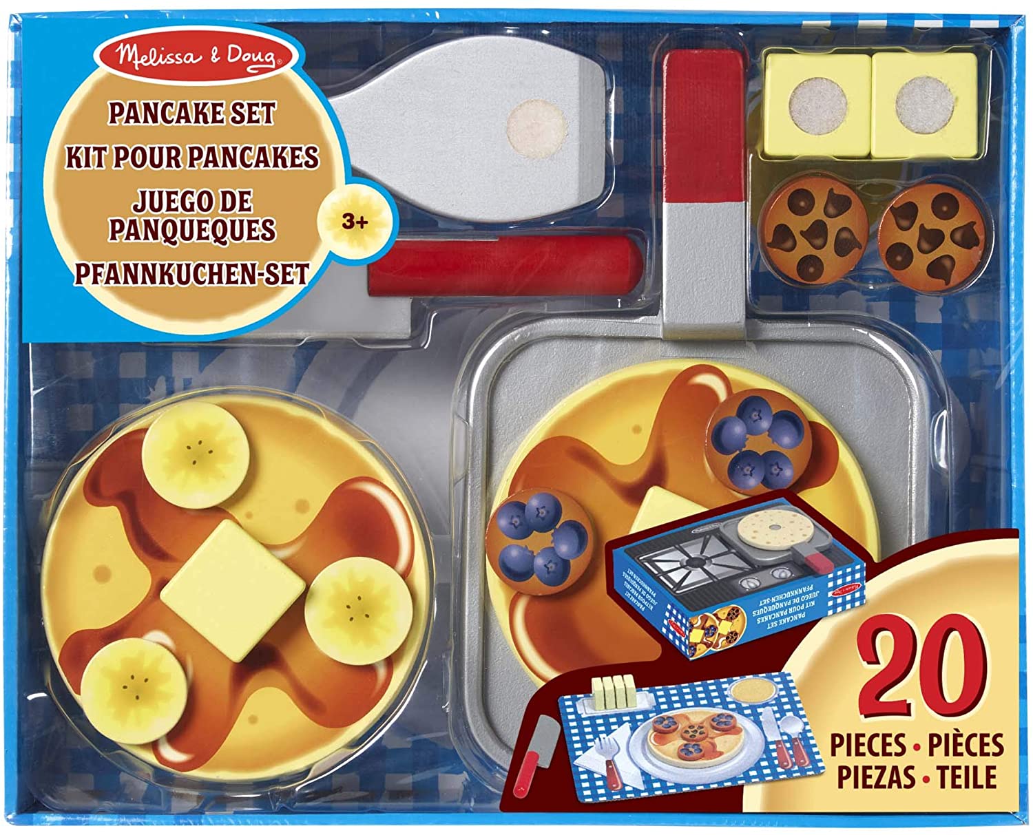 Melissa & Doug 19342 Food Pancake Set, Kid'S Toys Age 3, Gift for Boy Or Girl Multicolour, Multi-color, 1 EA - Image 4