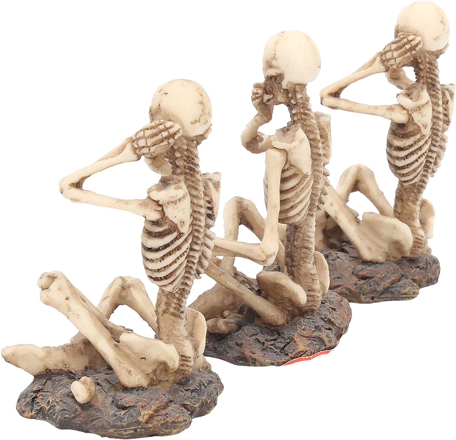 Nemesis Now AL50292 See No, Hear No, Speak No Skeletons Figurine , Ivory, Cream - Image 3