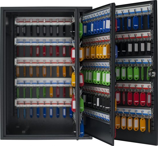 PAVO Deluxe Key Cabinet for 300 keys - Dark Grey, Metal, Dark Grey, 20x38x55 cm