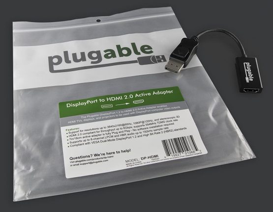 Plugable Active DisplayPort to HDMI Adapter - Connect any DisplayPort-Enabled PC or Tablet to an HDMI Enabled Monitor, TV or Projector for Ultra-HD Video Streaming (HDMI 2.0 up to 4K 3840x2160 @60Hz) - Image 3