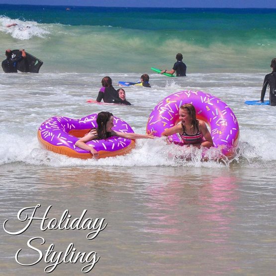 Goods & Gadgets Inflatable Donut Swim Tire 120cm Pool Party Giant Inflatable Swim Ring pink-purple - Image 4
