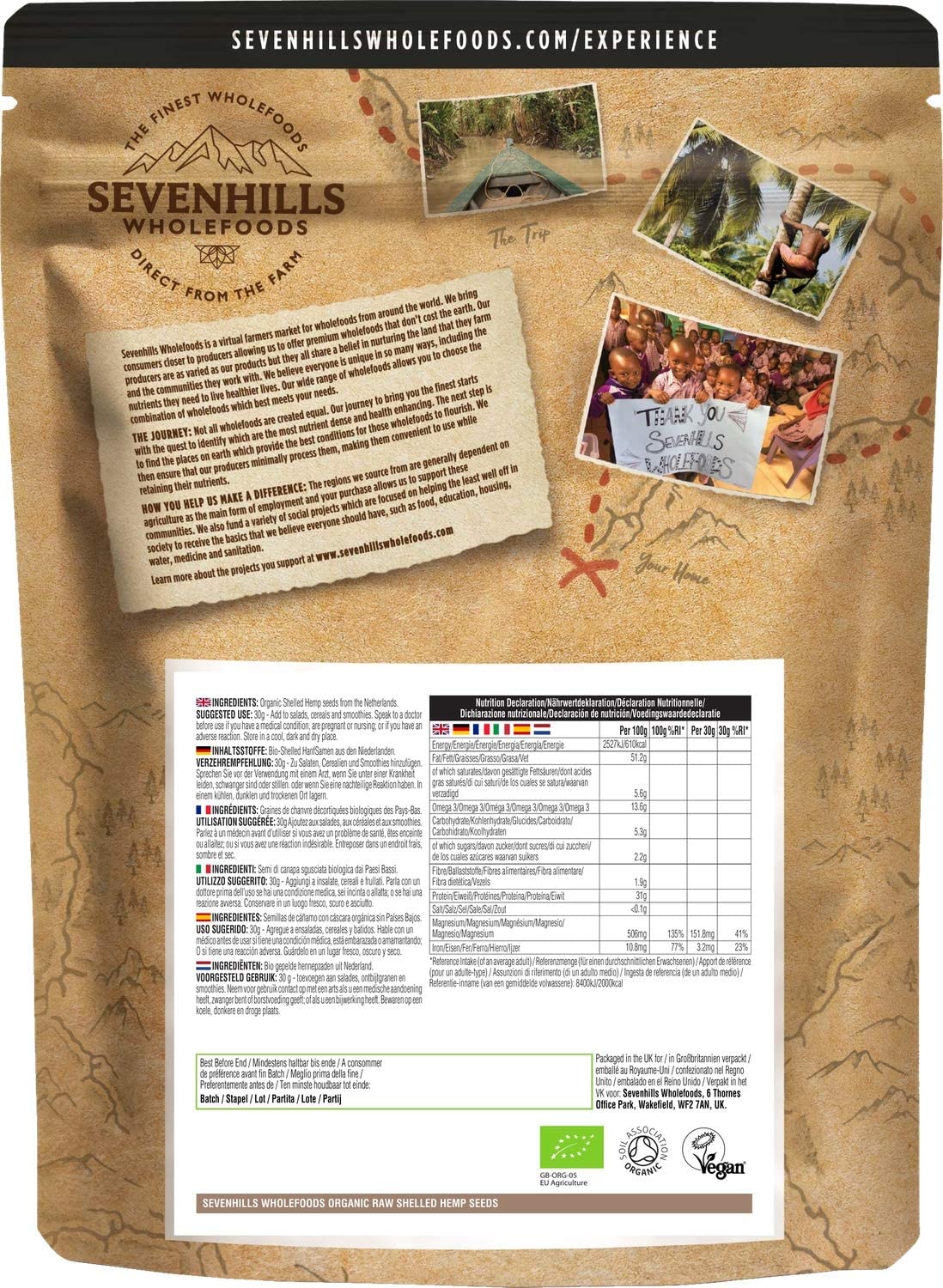 Sevenhills Wholefoods Organic Shelled Hemp Seeds, European 1kg, 1 kg (Pack of 1) - Image 2