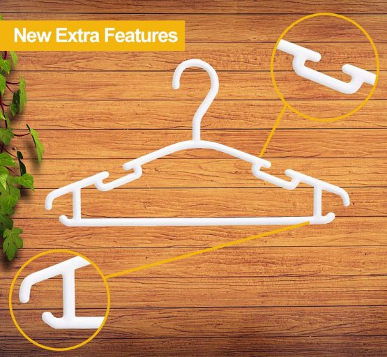 KEPLIN 36 Pack White Plastic Nursery Hangers, Nonslip Baby Coat Hangers, Space Saving Tubular Hangers, More Storage for Kids Children Clothes Dresses - Image 4