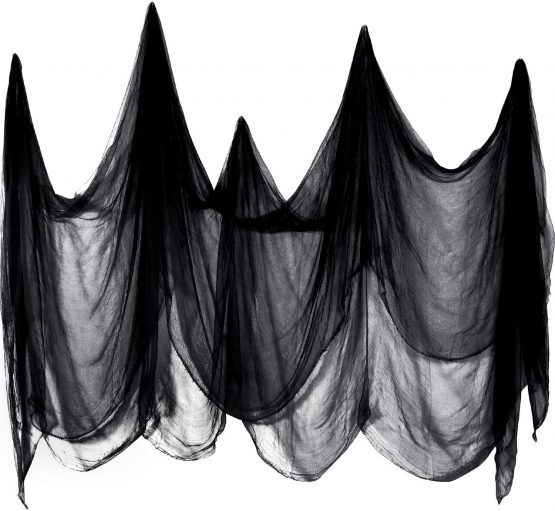 215 x 500 CM Creepy Cloth Spooky Cheesecloth Cotton Muslin Cloths Halloween Decorations for Haunted Houses Party Doorways Outdoors (Black)