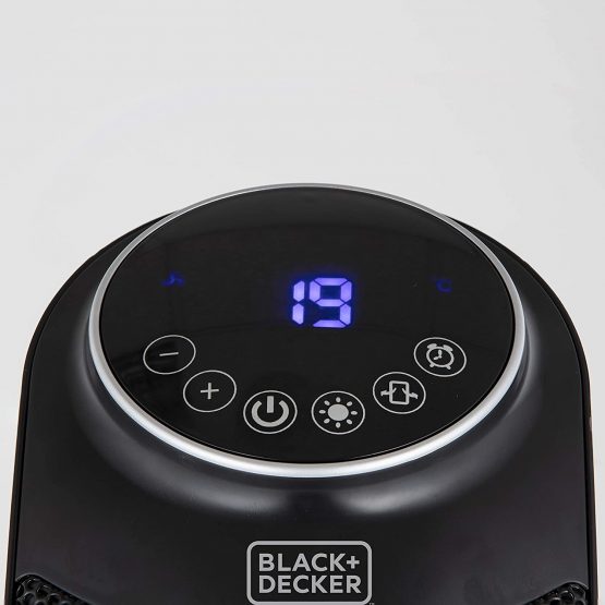 Black + Decker BXSH44005GB Ceramic Tower Fan Heater with 8 Hour Timer and 60° Oscillation, 2.2 kW, Black - Image 3
