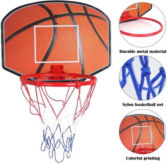 Vanplay Mini Basketball Hoop Kids Hanging Basketball Board with Net, Mini Ball and Pump Portable Indoor Outdoor Toys Sport Games for Kids - Image 3