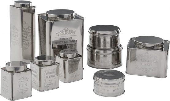 Premier Housewares 507635 Stainless Steel Chai Pasta Canister Silver H31 x W9 x D9cm - Image 2